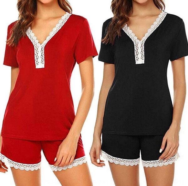 2019 new lace stitching women shorts lace shorts's short sleeve shorts pajamas two-piece suit women, Blue;red
2019 new lace stitching women shorts lace shorts's short sleeve shorts pajamas two-piece suit women, Blue;red