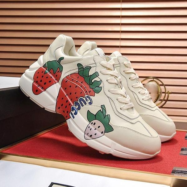 luxury mens rhyton sneaker with strawberry print mens shoes comfortable casual sports low lace -up men shoes herren sportschuhe, Black
luxury mens rhyton sneaker with strawberry print mens shoes comfortable casual sports low lace -up men shoes herren sportschuhe, Black