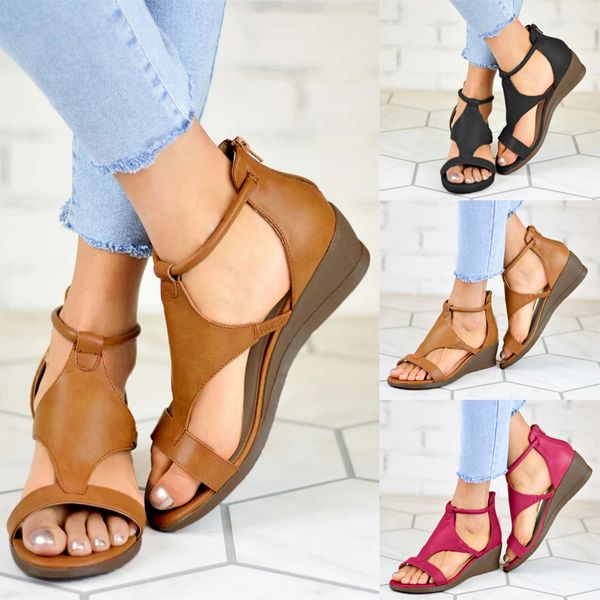 sandals women summer 2021 sandal ladies open toe pu leather boho hollow ankle mid heels wedge back zip beach shoes d30, Black
sandals women summer 2021 sandal ladies open toe pu leather boho hollow ankle mid heels wedge back zip beach shoes d30, Black