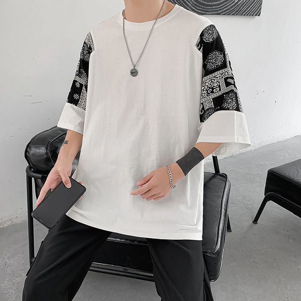 men's t-shirts harajuku youthful vitality pattern printing patchwork tshirt o-neck short slevees contrast color clothes fitted black st, White;black
men's t-shirts harajuku youthful vitality pattern printing patchwork tshirt o-neck short slevees contrast color clothes fitted black st, White;black