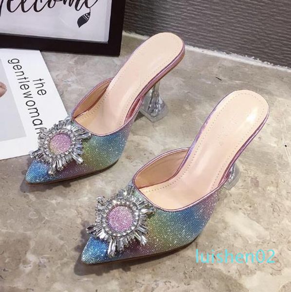 bridal wedding shoes cinderella rhinestone flower rainbow spool heel mules luxury high heels designer pumps size 35 to 41 l02, Black
bridal wedding shoes cinderella rhinestone flower rainbow spool heel mules luxury high heels designer pumps size 35 to 41 l02, Black