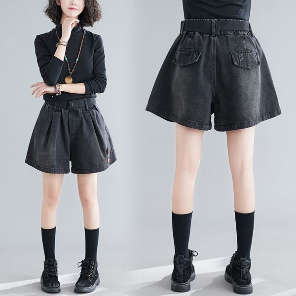 okxjz fat sister large size women's pants 2020 summer new korean style loose slimming elastic waist fashion denim shorts and trousers a, Blue
okxjz fat sister large size women's pants 2020 summer new korean style loose slimming elastic waist fashion denim shorts and trousers a, Blue