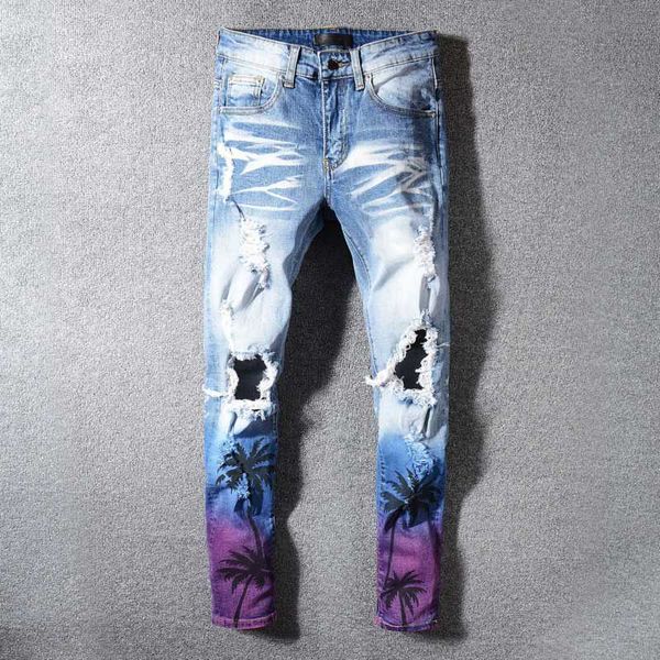 jean noir homme autumn men's painted holed ripped black stretch jeans trendy streetwear skinny slim denim pants men clothing, Blue
jean noir homme autumn men's painted holed ripped black stretch jeans trendy streetwear skinny slim denim pants men clothing, Blue