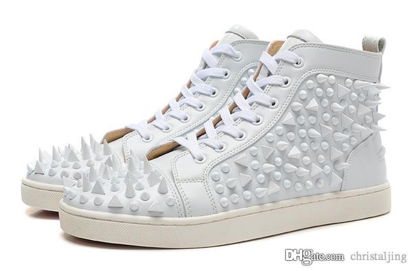european brand red bottom sneakers white suede with spikes casual mens womens shoes there are spikes and round nails trainers footwear, Black
european brand red bottom sneakers white suede with spikes casual mens womens shoes there are spikes and round nails trainers footwear, Black