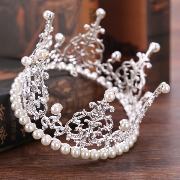 new bride hair band accessories pearl headdress full circle pearl bride rhinestone crown children's crown hair band accessories, Slivery;white 
new bride hair band accessories pearl headdress full circle pearl bride rhinestone crown children's crown hair band accessories, Slivery;white