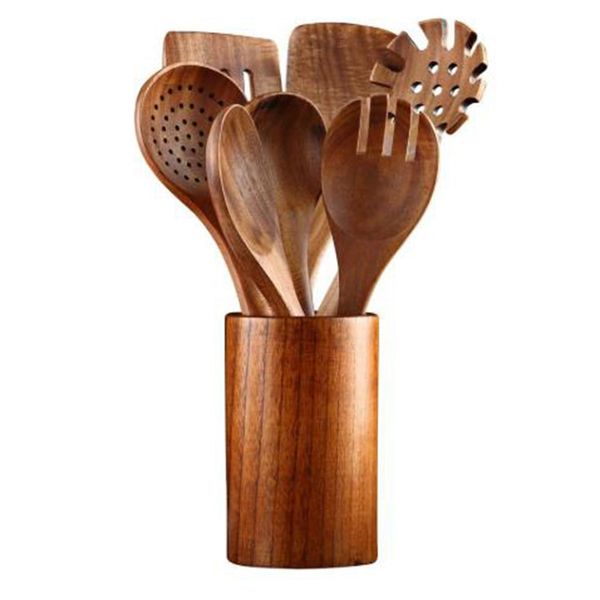 wooden kitchen cooking utensils, 8 pcs wooden spoons and spatula for cooking, sleek, cookware for home use and kitchen
wooden kitchen cooking utensils, 8 pcs wooden spoons and spatula for cooking, sleek, cookware for home use and kitchen