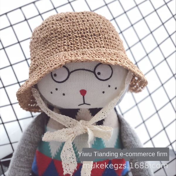 ins pure hand-woven bucket bucket straw fisherman lace ribbon children's fisherman hat summer foldable concave shape baby straw hat, Yellow
ins pure hand-woven bucket bucket straw fisherman lace ribbon children's fisherman hat summer foldable concave shape baby straw hat, Yellow