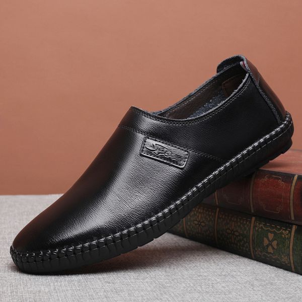 breathable men's split leather casual shoes summer cowhide soft-sole loafer flats spring/autumn men slip-on sneakers 0323, Black
breathable men's split leather casual shoes summer cowhide soft-sole loafer flats spring/autumn men slip-on sneakers 0323, Black