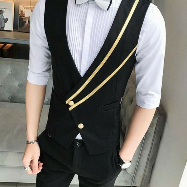 men's vests mens v-neck nightclub slim fit vest uniform casual waistcoats sleeveless plus size s-5xl black 19colors, Black;white
men's vests mens v-neck nightclub slim fit vest uniform casual waistcoats sleeveless plus size s-5xl black 19colors, Black;white