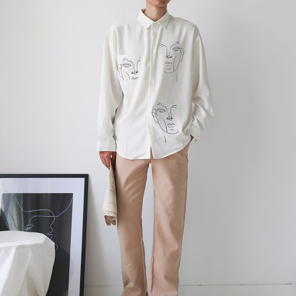 women's blouses & shirts fashion women men blouse shirt face for couple printed clothing, White
women's blouses & shirts fashion women men blouse shirt face for couple printed clothing, White