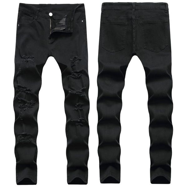 black jeans new elastic hole men's jeans long fashion slim fit washed ripped men denim pant hip hop pants streetwear male, Blue
black jeans new elastic hole men's jeans long fashion slim fit washed ripped men denim pant hip hop pants streetwear male, Blue