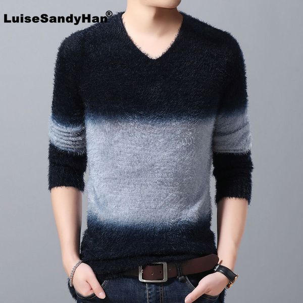 v-neck long-sleeved loose warm plush knitted sweater man fashion contrast color simple slim sweater pullover man spring autumn, White;black
v-neck long-sleeved loose warm plush knitted sweater man fashion contrast color simple slim sweater pullover man spring autumn, White;black