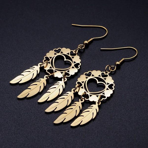 100% stainless steel heart dream catcher unique drop earring for women fashion jewelry earrings wholesale never tarnish, Silver 
100% stainless steel heart dream catcher unique drop earring for women fashion jewelry earrings wholesale never tarnish, Silver