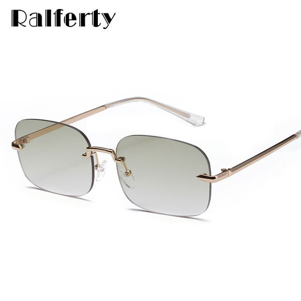 ralferty simple rimless sunglasses women rectangle green gray gradient lenses feminino w95074, White;black
ralferty simple rimless sunglasses women rectangle green gray gradient lenses feminino w95074, White;black