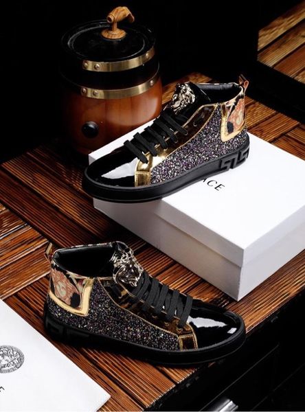 2019 new casual men's boots color sequins, personality wild sports shoes, tide shoes, original box packaging 38-44, Black
2019 new casual men's boots color sequins, personality wild sports shoes, tide shoes, original box packaging 38-44, Black