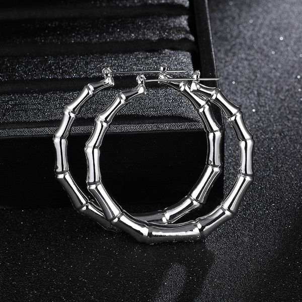 60mm hiphop gold silver color bamboo hoop earrings woman brand big circle round hoops statement ear jewelry kolczyki, Golden;silver
60mm hiphop gold silver color bamboo hoop earrings woman brand big circle round hoops statement ear jewelry kolczyki, Golden;silver