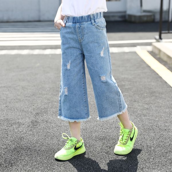 ldxxp girls' seven-point 2020 summer new wide leg pants jeans and jeans light version medium and large children's casual hole seve, Blue
ldxxp girls' seven-point 2020 summer new wide leg pants jeans and jeans light version medium and large children's casual hole seve, Blue