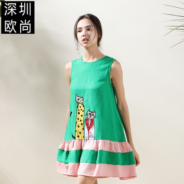 женской 2020 нового онлайн знаменитости старения контраст цвета картина вышитых животных потерять вышитые платья slimming платья, Black;gray 
женской 2020 нового онлайн знаменитости старения контраст цвета картина вышитых животных потерять вышитые платья slimming платья, Black;gray