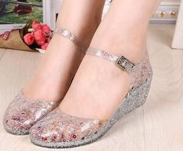 fashion summer women's sandals clear crystal classic buckle strap sandals waterproof mesh flats shoes, Black
fashion summer women's sandals clear crystal classic buckle strap sandals waterproof mesh flats shoes, Black