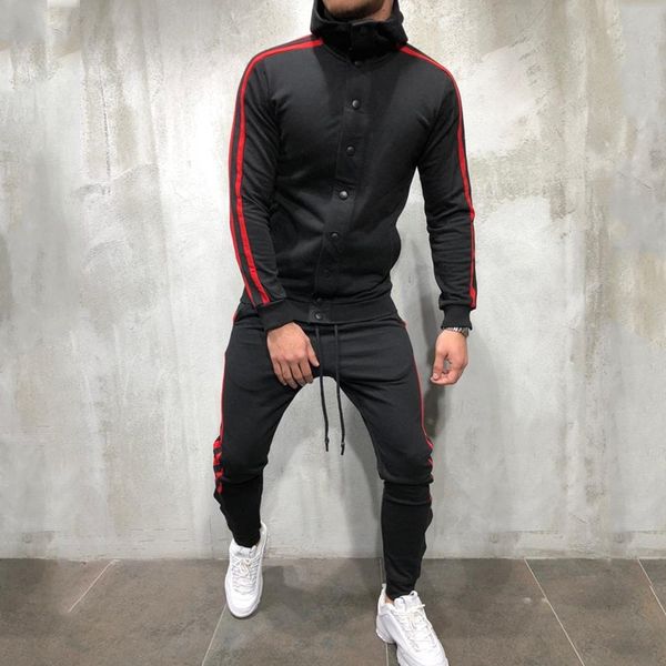 hooded single-row button cardigan long pants men sports set fall winter hip-hop color matching clothes pantalon chandal hombre, Gray
hooded single-row button cardigan long pants men sports set fall winter hip-hop color matching clothes pantalon chandal hombre, Gray