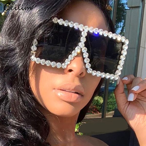 shiny crystal diamond square sunglasses for women 2020 new oversized flat sun glasses trendy big frame eyewear, White;black
shiny crystal diamond square sunglasses for women 2020 new oversized flat sun glasses trendy big frame eyewear, White;black