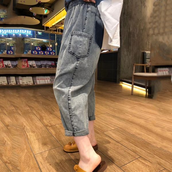 old style solid color casual pants and jeans large size jeans thin elastic waist casual pants slim slimming loose plump mm clothes, Blue
old style solid color casual pants and jeans large size jeans thin elastic waist casual pants slim slimming loose plump mm clothes, Blue