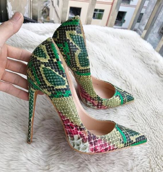 new genuine leather snake skin heels heel pointy shallow mouth high heels pumps shoes plus size 35-43 with high 8 12cm red bottom, Black
new genuine leather snake skin heels heel pointy shallow mouth high heels pumps shoes plus size 35-43 with high 8 12cm red bottom, Black