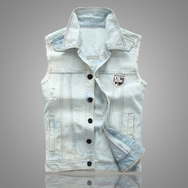 springsummer and coat vest autumn trendy men's denim clip korean slim denim vest hole sleeveless waistcoat coat, Black;white
springsummer and coat vest autumn trendy men's denim clip korean slim denim vest hole sleeveless waistcoat coat, Black;white