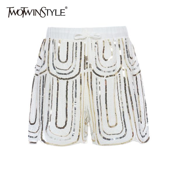 twotwinstyle vintage patchwork squined women shorts high waist hit color beading loose shorts skirts for female fashion clothing, White;black
twotwinstyle vintage patchwork squined women shorts high waist hit color beading loose shorts skirts for female fashion clothing, White;black