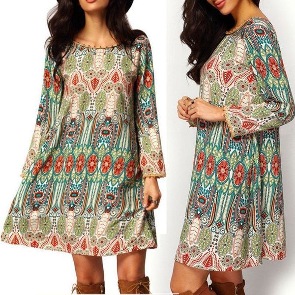 women ladies summer boho chiffon dress party long sleeves floral loose dress beach wear sundress, Black;gray
women ladies summer boho chiffon dress party long sleeves floral loose dress beach wear sundress, Black;gray