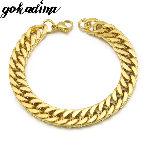 gokadima gold color stainless steel bracelets curb cuban chain men bracelet jewelry pulseira masculina 2020, christmas gift, Black
gokadima gold color stainless steel bracelets curb cuban chain men bracelet jewelry pulseira masculina 2020, christmas gift, Black