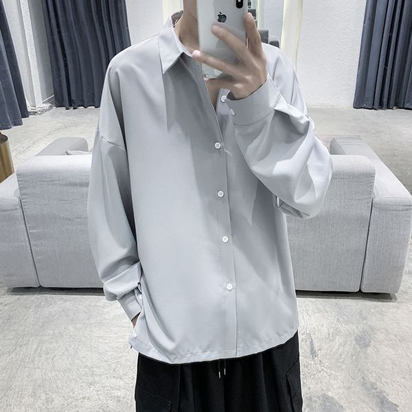 men's dress shirts korean style shirt fashion solid color business casual men streetwear wild loose long sleeve mens -3xl, White;black
men's dress shirts korean style shirt fashion solid color business casual men streetwear wild loose long sleeve mens -3xl, White;black