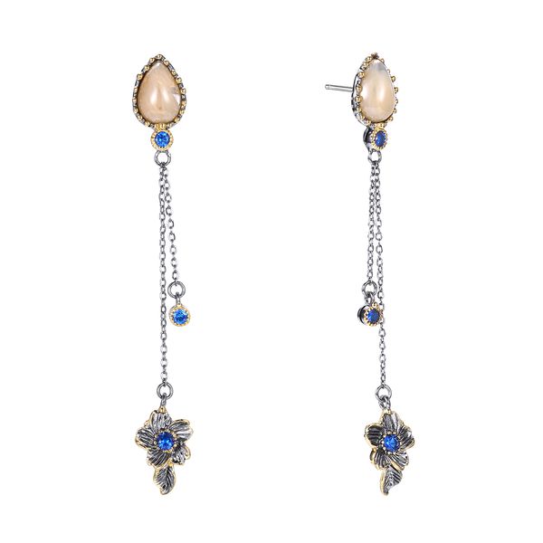 long chain beautiful drop earring yellow stones blue color crystal female jewelry & accessories earrings for women, Silver
long chain beautiful drop earring yellow stones blue color crystal female jewelry & accessories earrings for women, Silver