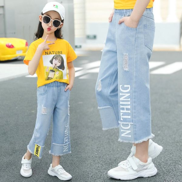 girls summer trumpet capri 2020 new medium and big children korean printed letter tide casual wide leg wide leg pants pants, Blue
girls summer trumpet capri 2020 new medium and big children korean printed letter tide casual wide leg wide leg pants pants, Blue