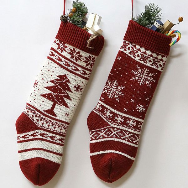 46cm knit hanging christmas tree snowflake stocking candy santa claus gifts bag party holiday christmas decoration festive supplies
46cm knit hanging christmas tree snowflake stocking candy santa claus gifts bag party holiday christmas decoration festive supplies
