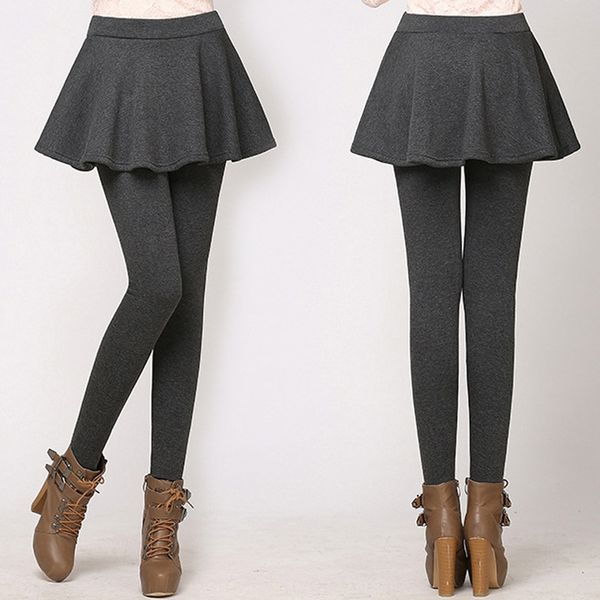 velvet thickened pleated skirt large size underpants leggings velvet thickened fake two-piece leggings hip pleated pants, Black 
velvet thickened pleated skirt large size underpants leggings velvet thickened fake two-piece leggings hip pleated pants, Black