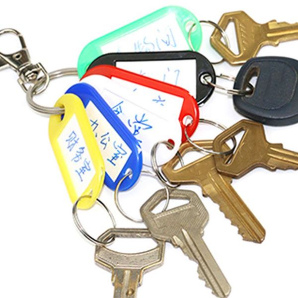 2020 50pcs portable key id tag luggage numbered name baggage key chains label card with split ring keyring, Black
2020 50pcs portable key id tag luggage numbered name baggage key chains label card with split ring keyring, Black