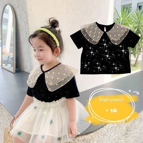 girls silver cotton collar t-shirt 2020 new girl korean short sleeve shirt cotton t-shirt, Blue
girls silver cotton collar t-shirt 2020 new girl korean short sleeve shirt cotton t-shirt, Blue