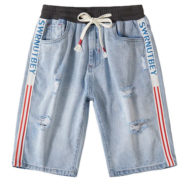 new men fashion summer jeans short streetwear hip hop homme casual holes straight denim shorts plus size 42, Blue
new men fashion summer jeans short streetwear hip hop homme casual holes straight denim shorts plus size 42, Blue