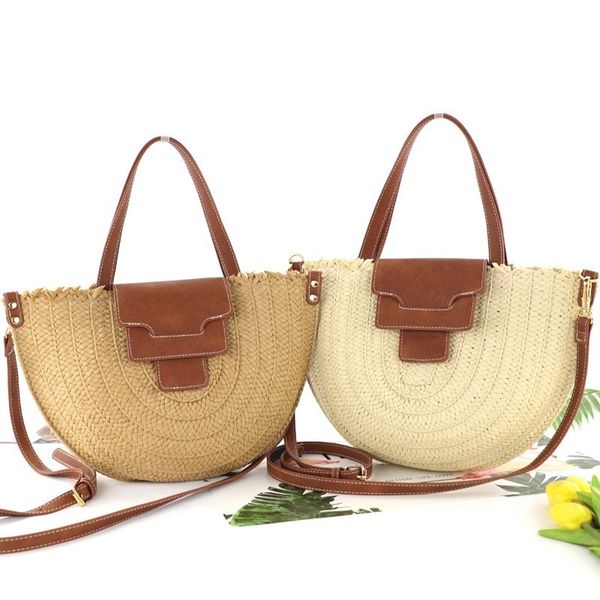 new semi-circular paper woven straw bag retro leather cover messenger woven bag shoulder summer female beach travel bag
new semi-circular paper woven straw bag retro leather cover messenger woven bag shoulder summer female beach travel bag