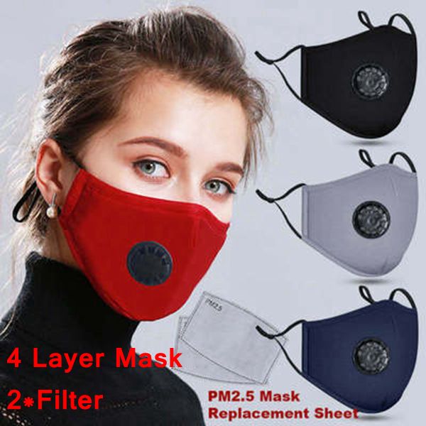face mask dustproof breath valve masks with 2pcs filter 4 layer cotton mask reusable washable masks protective mask in stock yfa2256
face mask dustproof breath valve masks with 2pcs filter 4 layer cotton mask reusable washable masks protective mask in stock yfa2256