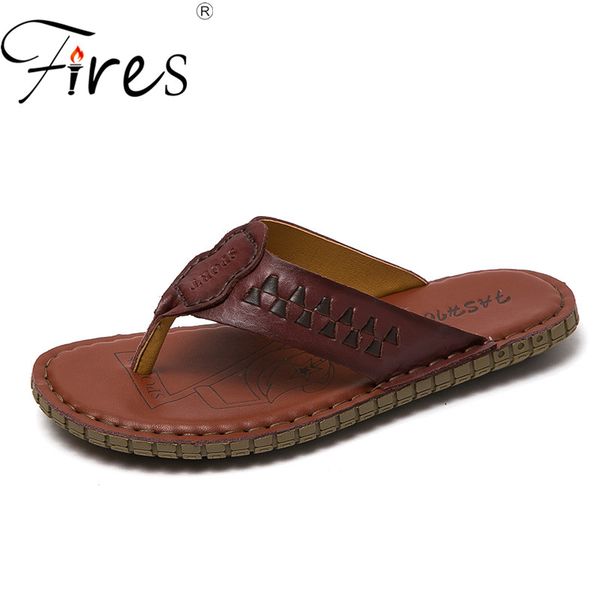 fires men's flip flops summer beach leather shoes casual leather slippers zapatos planos de hombres man loafers, Black
fires men's flip flops summer beach leather shoes casual leather slippers zapatos planos de hombres man loafers, Black
