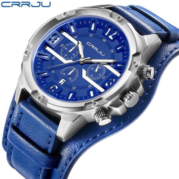 crrju brand men's multifunction sport watches male casual quartz wristwatch leather men military waterproof clocks with box, Slivery;brown
crrju brand men's multifunction sport watches male casual quartz wristwatch leather men military waterproof clocks with box, Slivery;brown