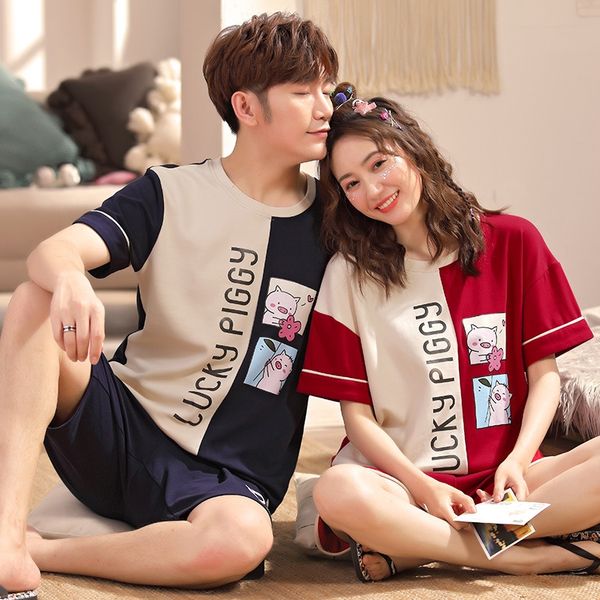 new couple pajamas women's pajamas pullover short sleeve pullover cotton cute cartoon men's cotton home wear korean style suit, Black;brown
new couple pajamas women's pajamas pullover short sleeve pullover cotton cute cartoon men's cotton home wear korean style suit, Black;brown