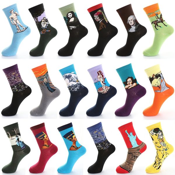 men's tube street style cotton men's starry sky mona lisa and socks famous oil painting tube socks, Black
men's tube street style cotton men's starry sky mona lisa and socks famous oil painting tube socks, Black