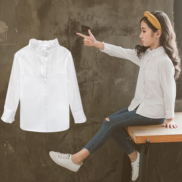 classic korean style clothing jerseys girls' autumn clothes children's white lace shirt children's wear, White;black
classic korean style clothing jerseys girls' autumn clothes children's white lace shirt children's wear, White;black