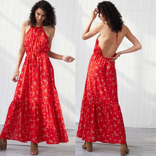 casual dresses women summer backless floral printed maxi dress v neck vintage beach boho halter, Black;gray
casual dresses women summer backless floral printed maxi dress v neck vintage beach boho halter, Black;gray