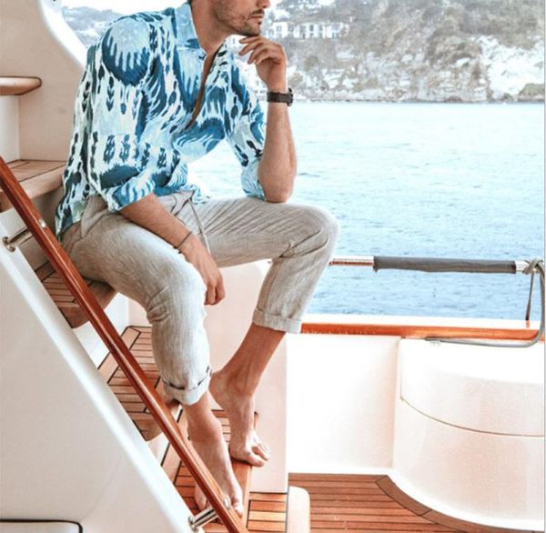 mens beach wave summer shirts man lapel neck long sleeve loose shirt men high fashion clothes, White;black
mens beach wave summer shirts man lapel neck long sleeve loose shirt men high fashion clothes, White;black