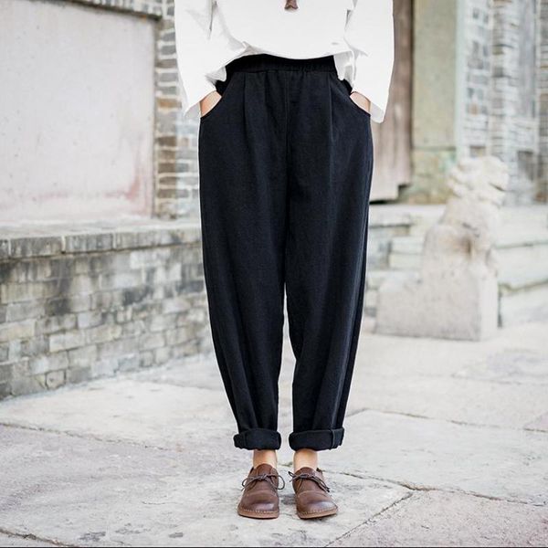 women's pants & capris johnature 2021 autumn cotton linen women full length harem loose leisure elastic waist all-match simple 4 color, Black;white
women's pants & capris johnature 2021 autumn cotton linen women full length harem loose leisure elastic waist all-match simple 4 color, Black;white