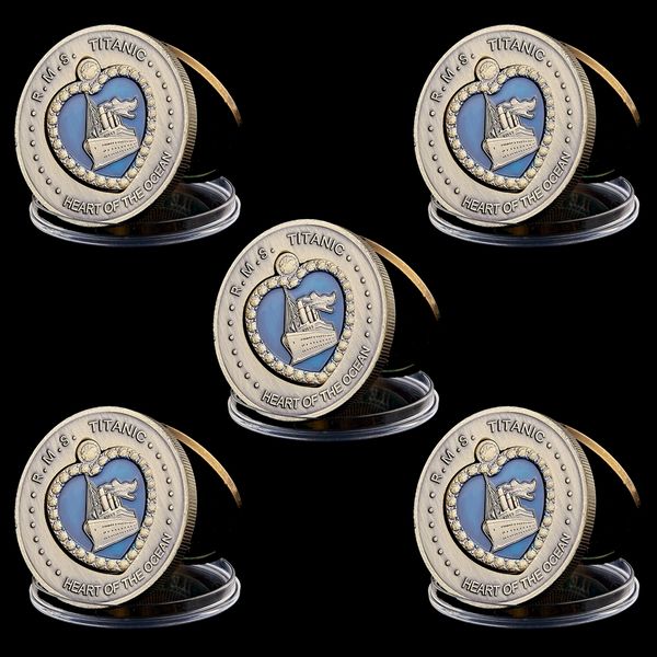5pcs 1912 RMS British Titanic Rose Antique Bronze Plated Ocean Heart Blue Diamond Souvenir Coins Collectio
5pcs 1912 RMS British Titanic Rose Antique Bronze Plated Ocean Heart Blue Diamond Souvenir Coins Collectio